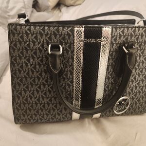 Michael Kors Black and Silver Satchel